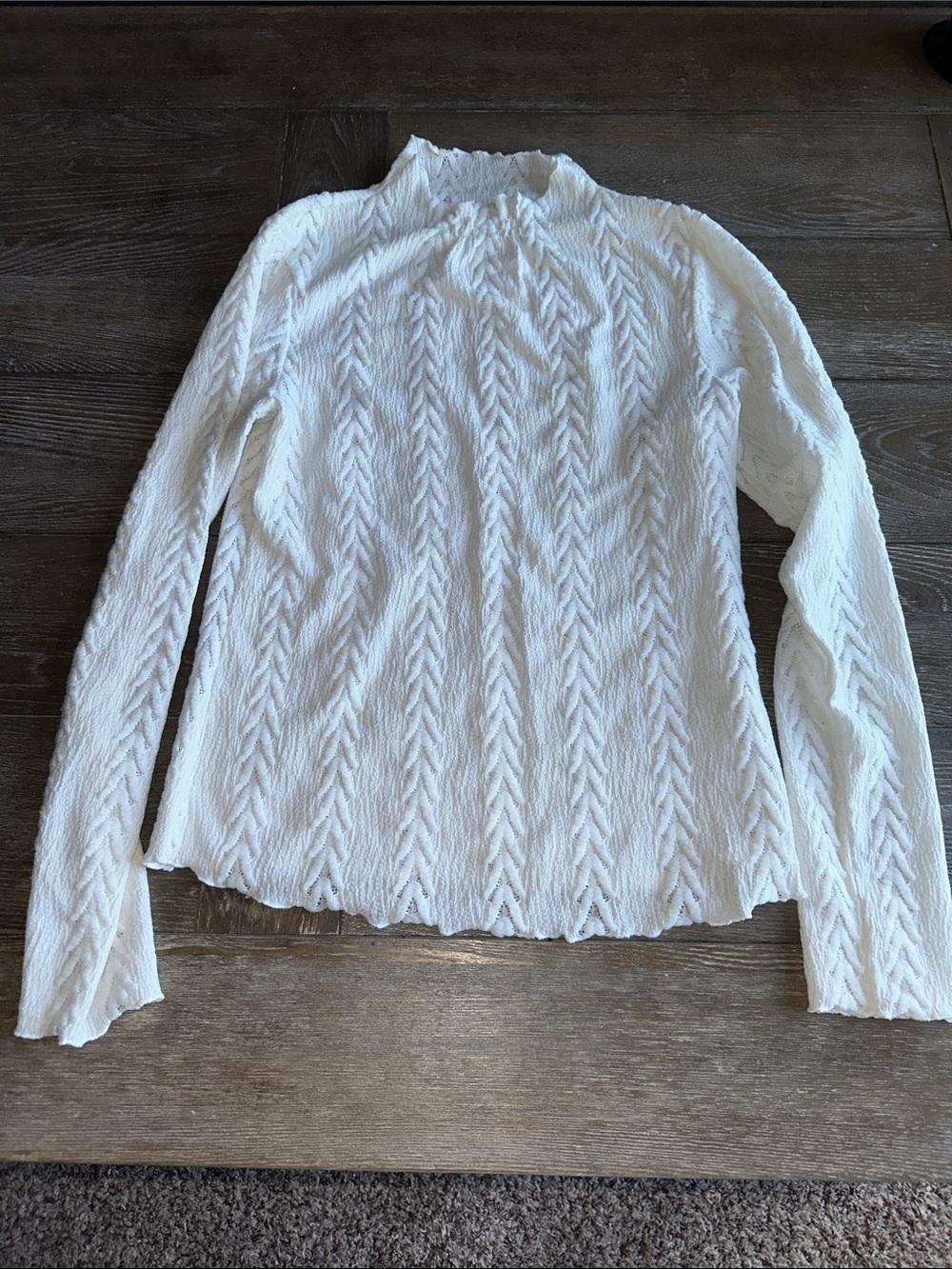 Mystree Cream Cable-Knit Long Sleeve Top